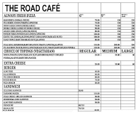 The Road Cafe menu 2