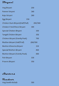 Hyderabadi Bawarchi menu 1