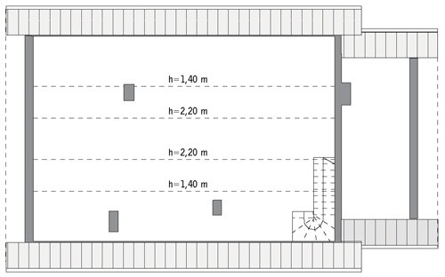 Kształtny - wariant I - C107a - Rzut poddasza do indywidualnej adaptacji (40,3 m2 powierzchni użytkowej)