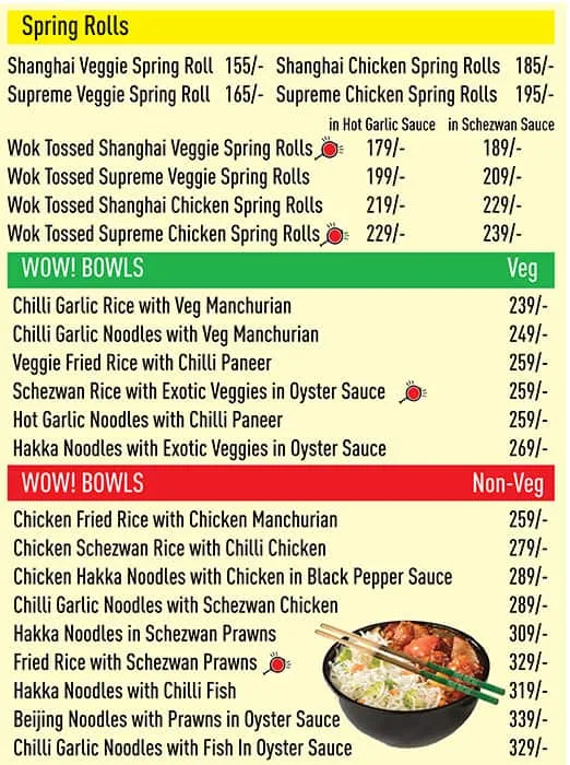 Wow! China By Wow! Momo menu 