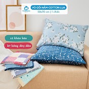 Vỏ Gối Nằm 50X70 Dreamhomebedding Áo Gối Cotton Lụa Hàn Quốc Có Lót Bông Khóa Kéo (1 Cái)