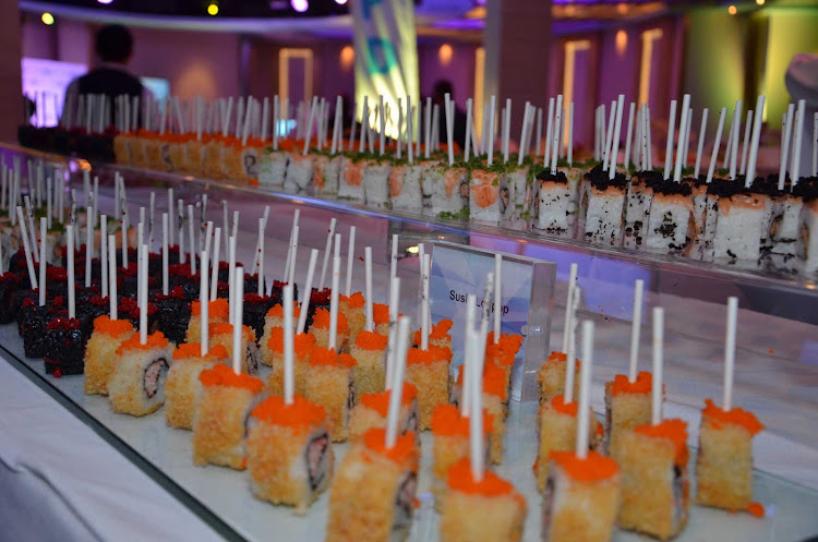 Sushi lollipops: one of the yummy perks of a getaway on a Celebrity Cruises sailing. 