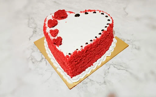 Mini Red Velvet Heart Cake [pure Eggless 350gms]