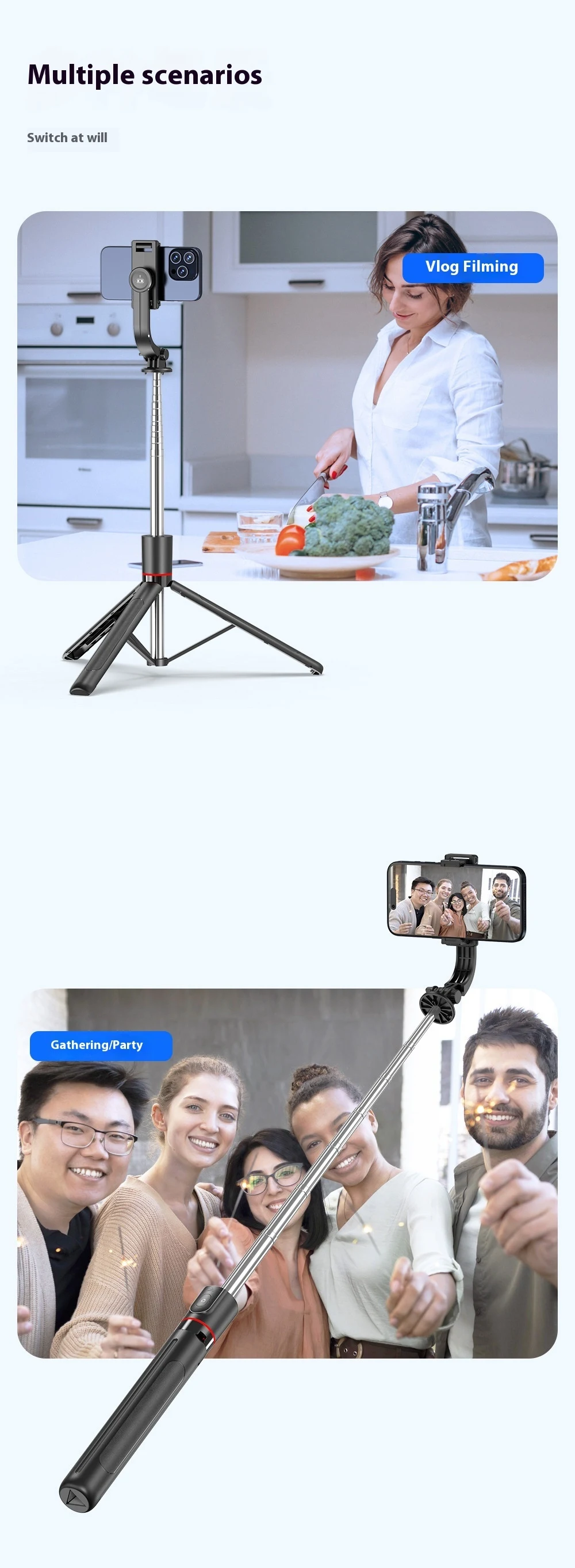Title 10, Selfie-Stick Tragbares Stativ Bluetooth Telesko...