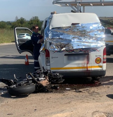 Two children and one adult were killed when a taxi and motorcycle collided in Olifantsfontein on Monday morning.