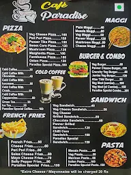 Cafe Paradise menu 1