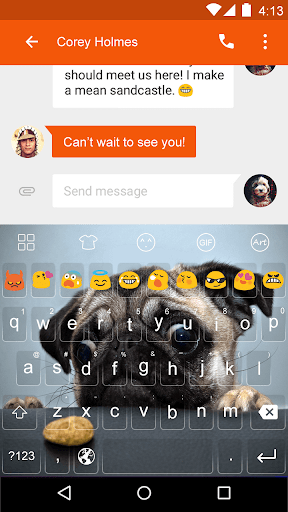 Bull dog -Love Emoji Keyboard