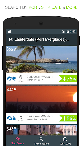 Screenshot Cruise Deals