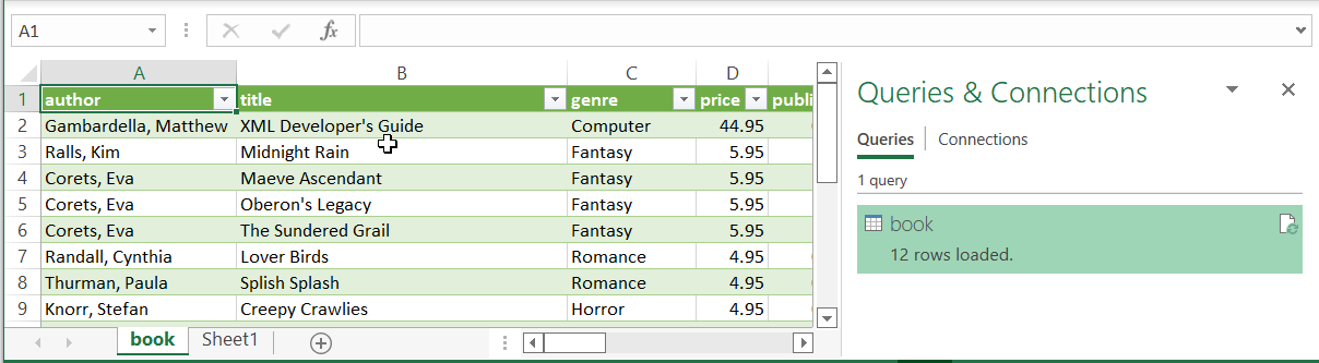 Imported XML Data