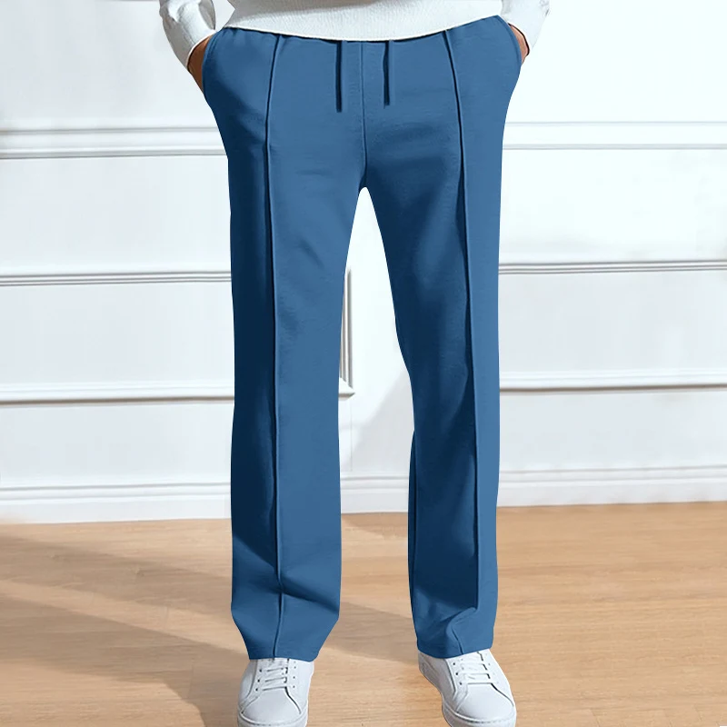Casual broeken los, strak touw, rechte pijpen, op voorraad. Comfortabele broek voor dagelijks gebruik. Bestel nu!