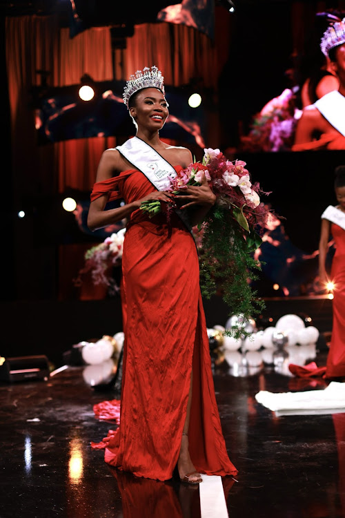 Miss SA 2021 Lalela Mswane on stage during the pageant's finale on October 16 2021 at the GrandWest Casino, Cape Town.