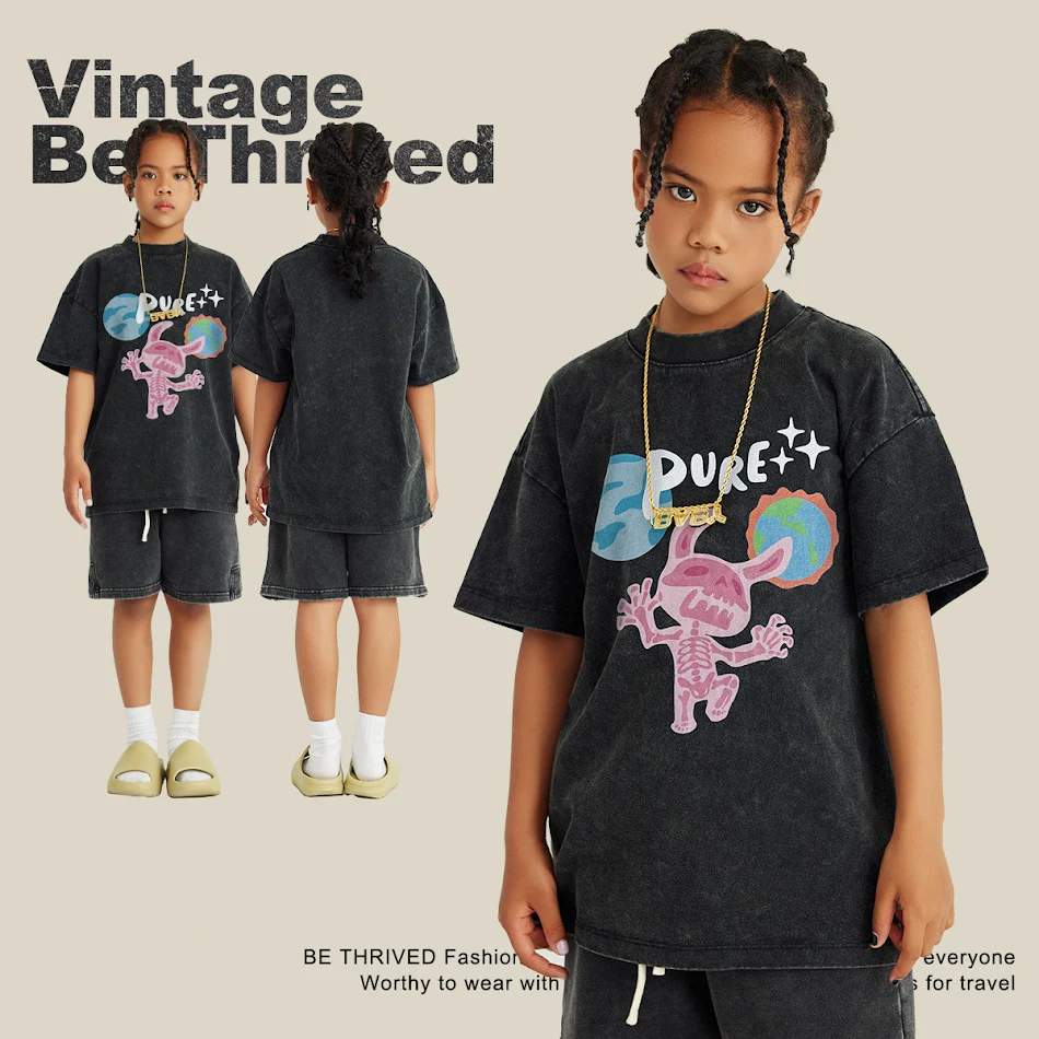 Children's Fashion Fun Rabbit Printed T-shirt Comfortable and stylish design for kids. Perfect for playdates and everyda