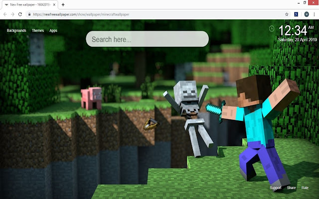 Minecraftの壁紙の新しいタブのテーマ