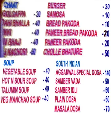 Aggarwal Sweets Centre menu 