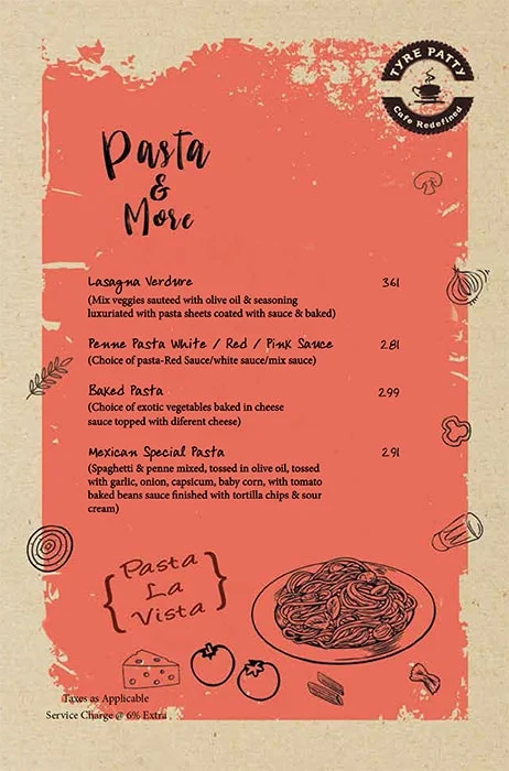 Tyre Patty menu 