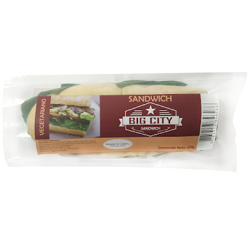 Sándwich Big City Vegetariano Paquete 220 gr x 1 und  