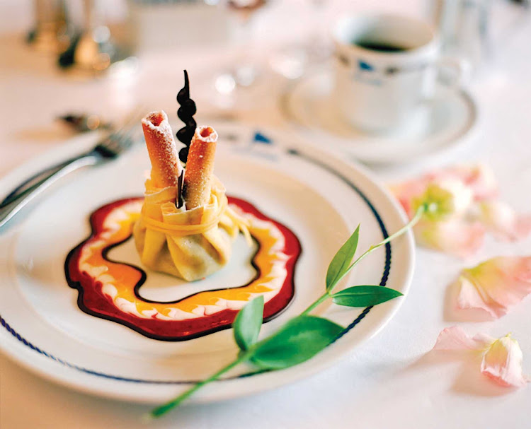 A dessert dish served on an American Cruise Lines voyage. 