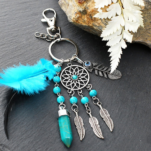 Title 4, Bohemian Alloy Dream Catcher Tassel Pendant Key...