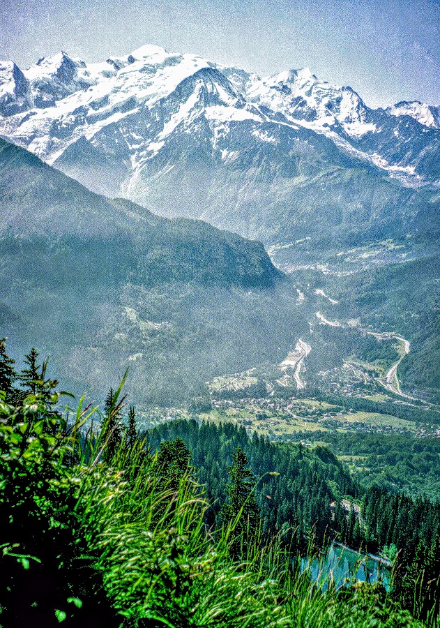 Lac de Vert Rundtour Les Mollays Blick Mont Blanc Savoyen Frankreich 