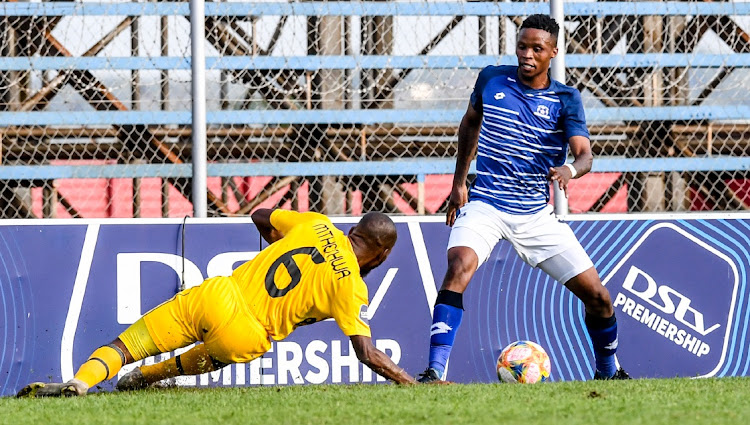 Pogiso Sanoka has left Maritzburg United for TS Galaxy on PSL transfer deadline day. The defender is seen here with Sibongiseni Mthethwa of Black Leopards in one of Dstv Premiership matches.