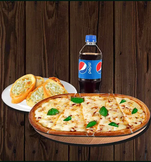 Medium-Margherita Pizza + Garlic Bread + Pepsi