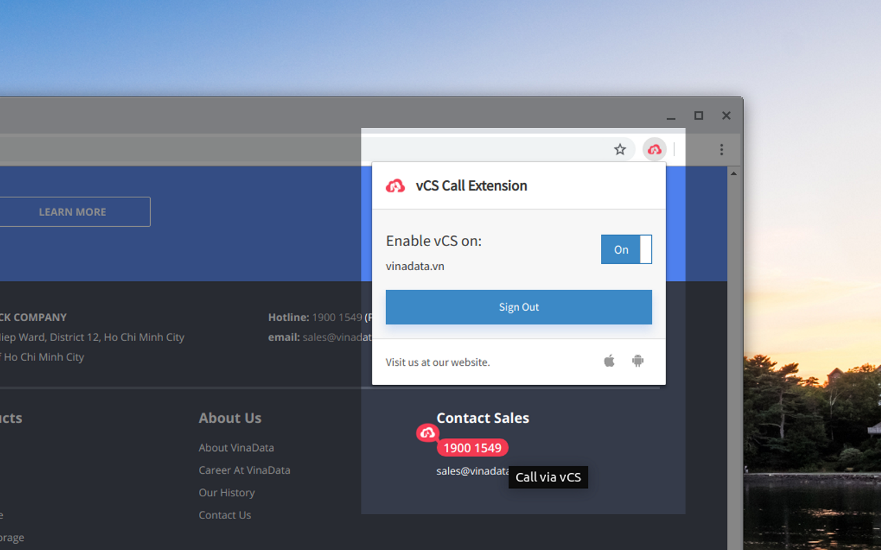 vCS Click-to-Call Extension Preview image 5