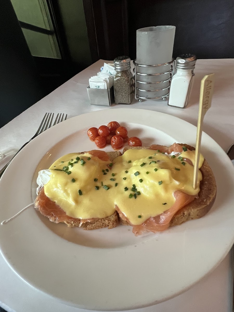 Smoked Salmon Benedict  with gf bread