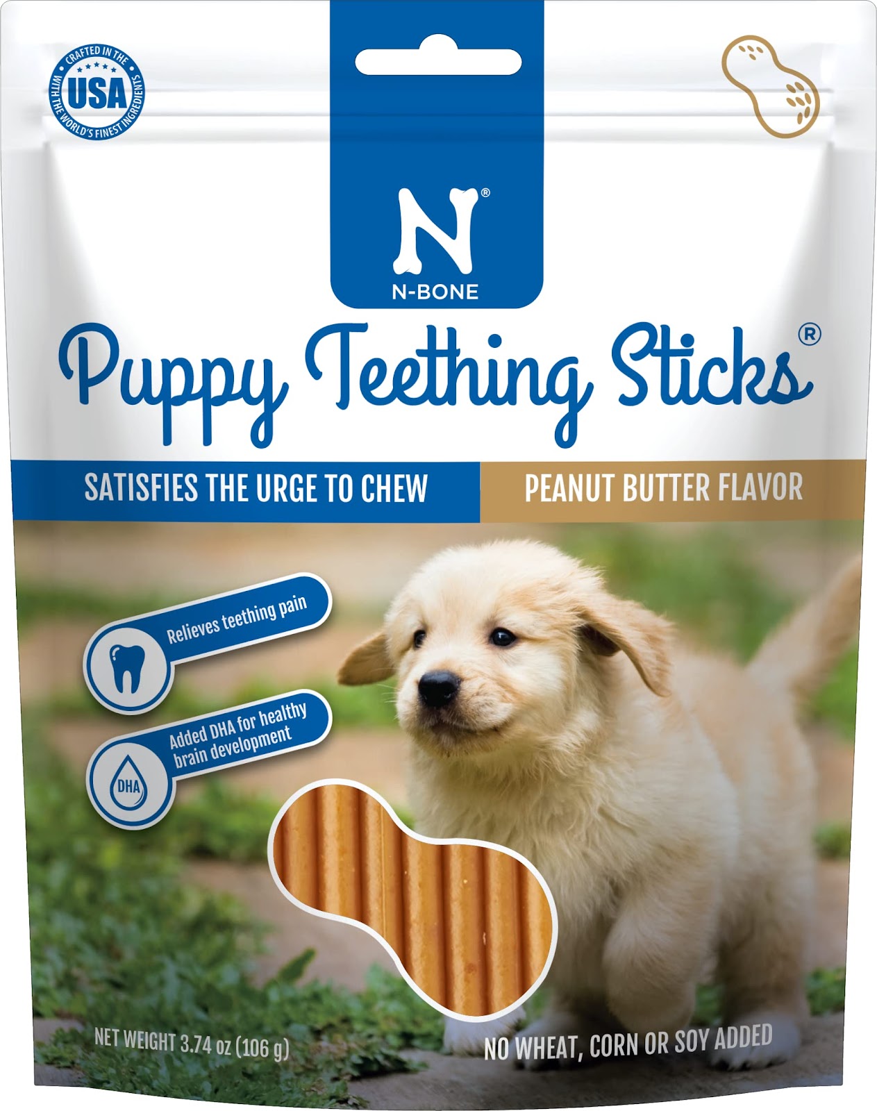N-Bone Puppy Teething Sticks Peanut Butter Flavor