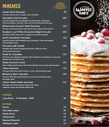 The Belgian Waffle Cafe menu 