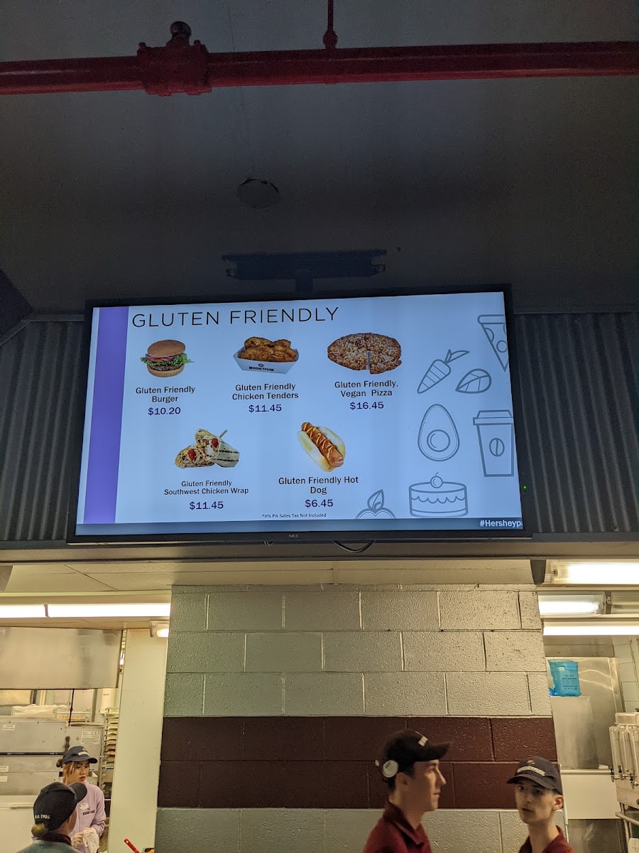 Hersheypark gluten-free menu