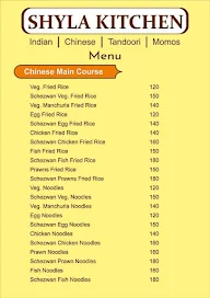 Shyla Kitchen menu 1