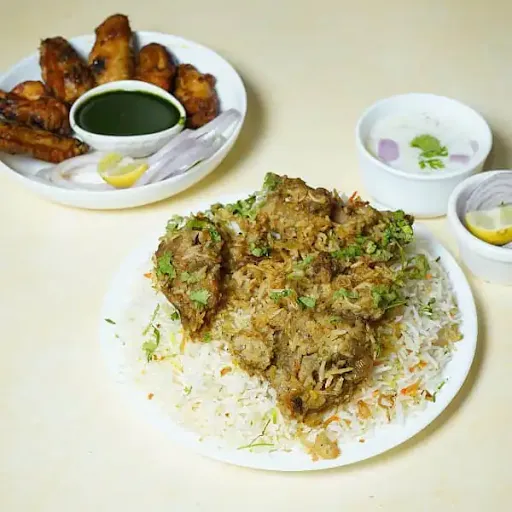 Chicken Lucknowi Biryani And Spicy Chicken Wings