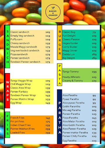 Baker & Shaker menu 