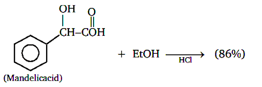 Chemical reaction of ester