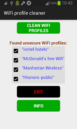 WiFi profile cleaner