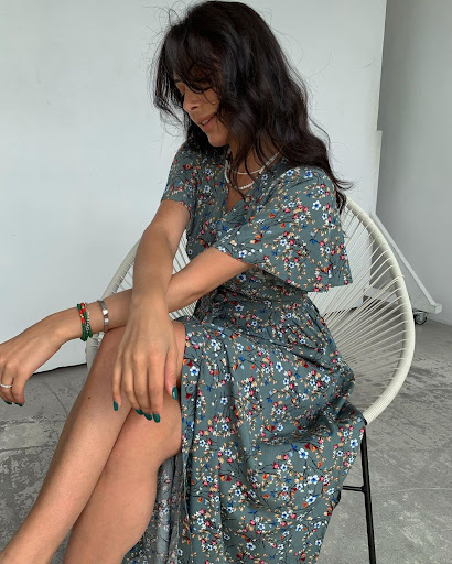 Title 6, Mid-Sleeve Tunic Slit Floral Dress perfect for ...