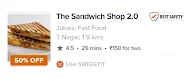 The Sandwich Shop 2.0 menu 1