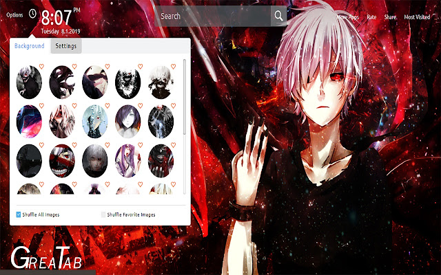 Tokyo Ghoul Wallpapers Theme New Tab|GreaTab