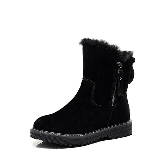 Title 5, All-Match Plus Velvet Mid-Tube Flat Snow Boots,...
