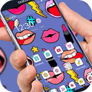 Fun red lips graffiti theme 3d 1.1.4 Icon