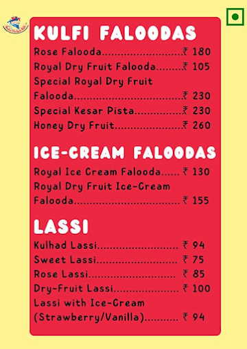 Bombay Chowpaty Kulfi menu 