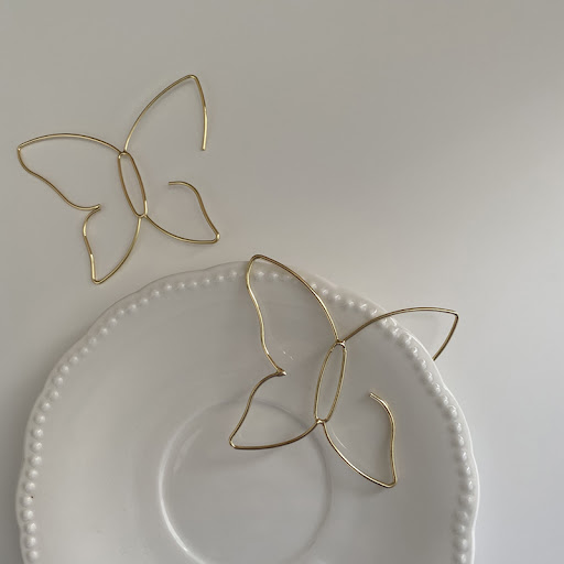 Title 1, Minimalist butterfly hollow earrings, lightweig...