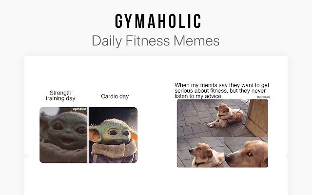 Gymaholic: Health And Fitness Workout Memes chrome extension