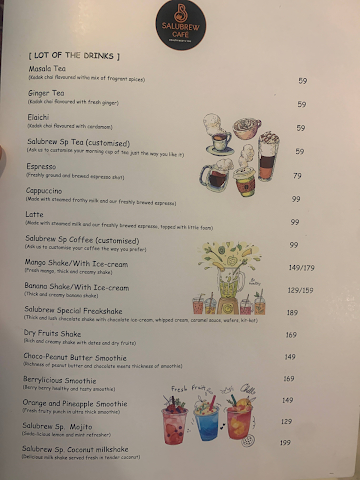 Salubrew Cafe menu 