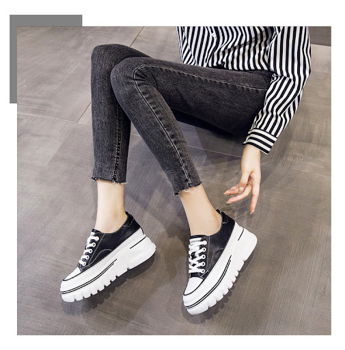 Title 2, White Height Increasing Insole Platform Shoes. ...
