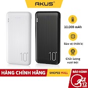 Sạc Dự Phòng 10000 Mah Akus - Dp180 - Hàng Chínhhãng - Bh 12 Tháng