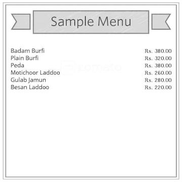 Om Ji Sweets menu 