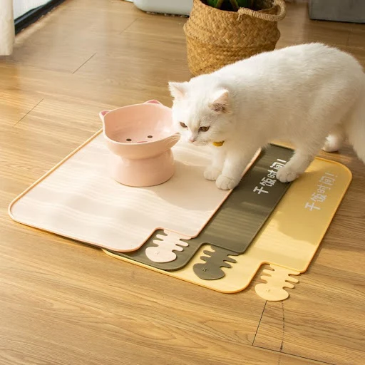 Thickened Silicone Pet Mat Pet Food Feeding Pad Waterproof Dog Cat Bowl Food Mat Puppy Feeder Tray Water Cushion Placema