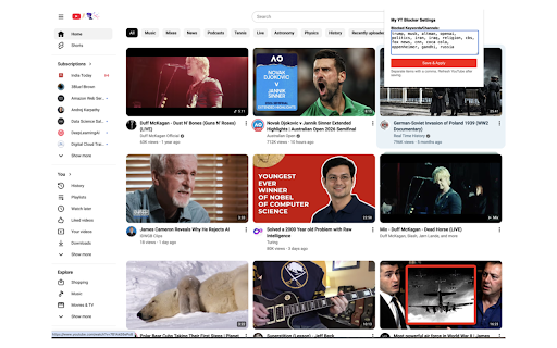 My YT Blocker screenshot 1