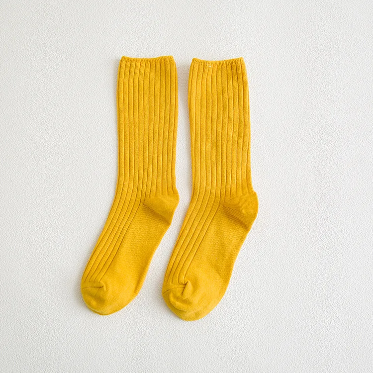 Title 6, Chaussettes en coton respirantes de couleur uni...